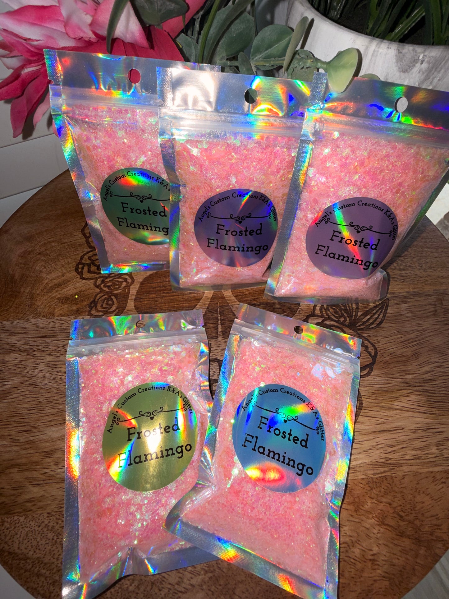 Frosted Flamingo Glitter Sample