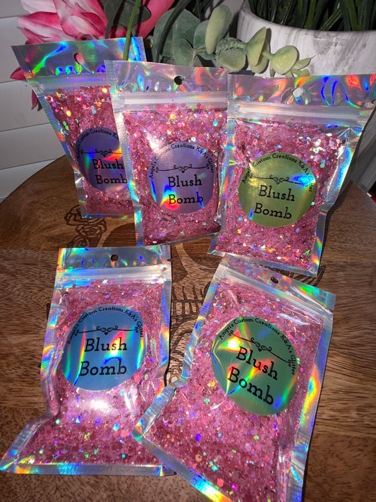 Blush Bomb Glitter Sample