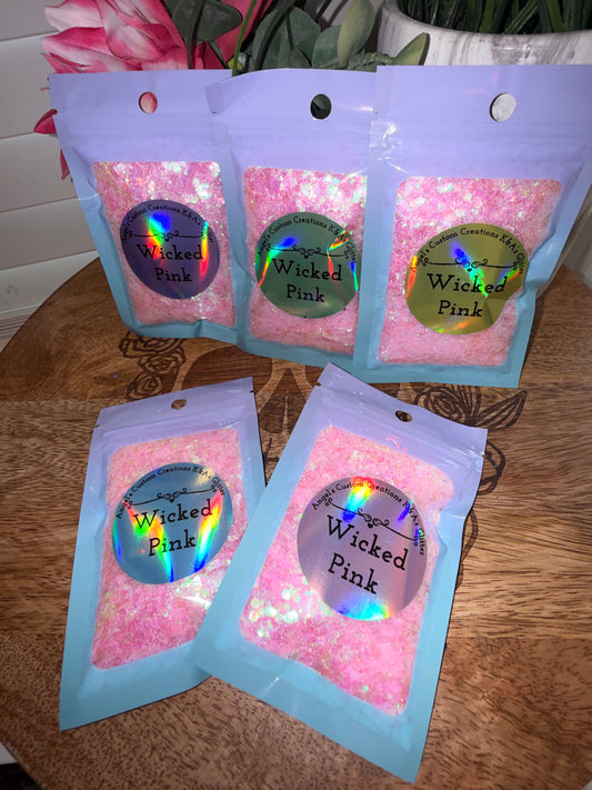 Wicked Pink Glitter Sample