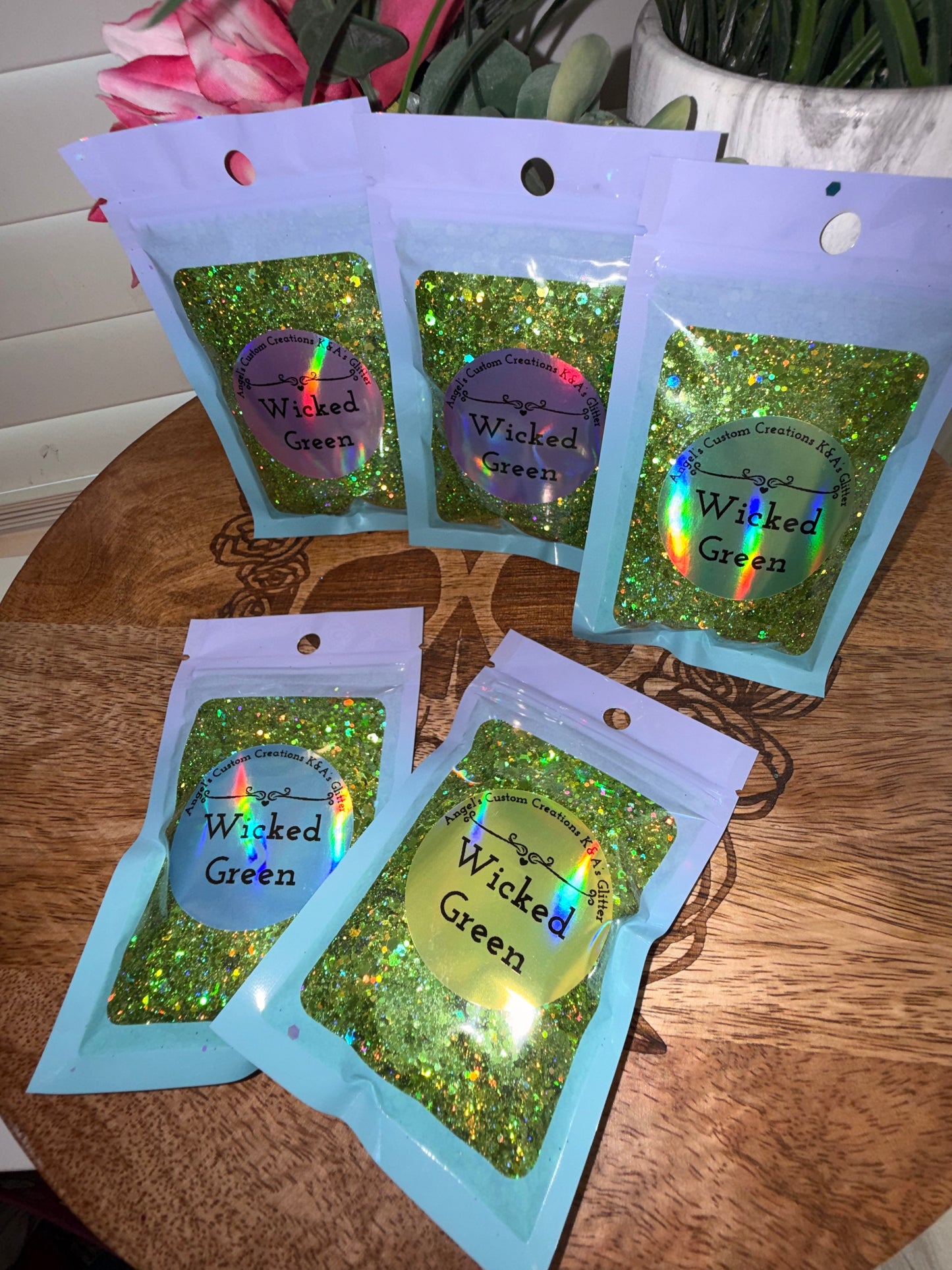 Wicked Green Glitter Sample