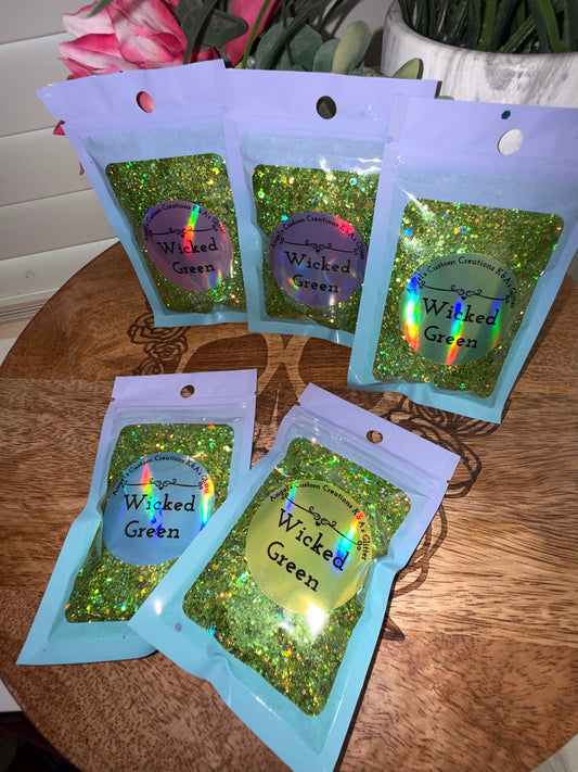 Wicked Green Glitter Sample